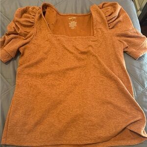 Nine West Orange Ruched Blouse